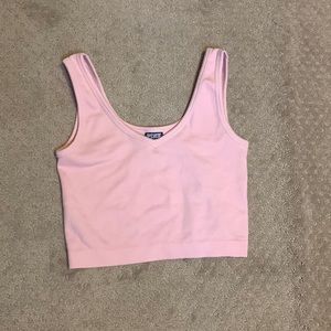 VS Pink Seamless Ribbed Crop Tank